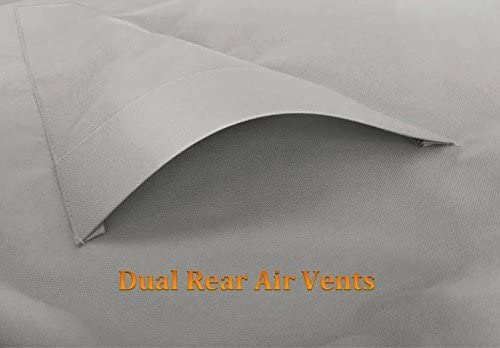 iCOVER Trailerable Boat Cover, 600D Heavy Duty Boat Cover Fits V-Hull Center Console Boat, Boat Cover Support Pole Included