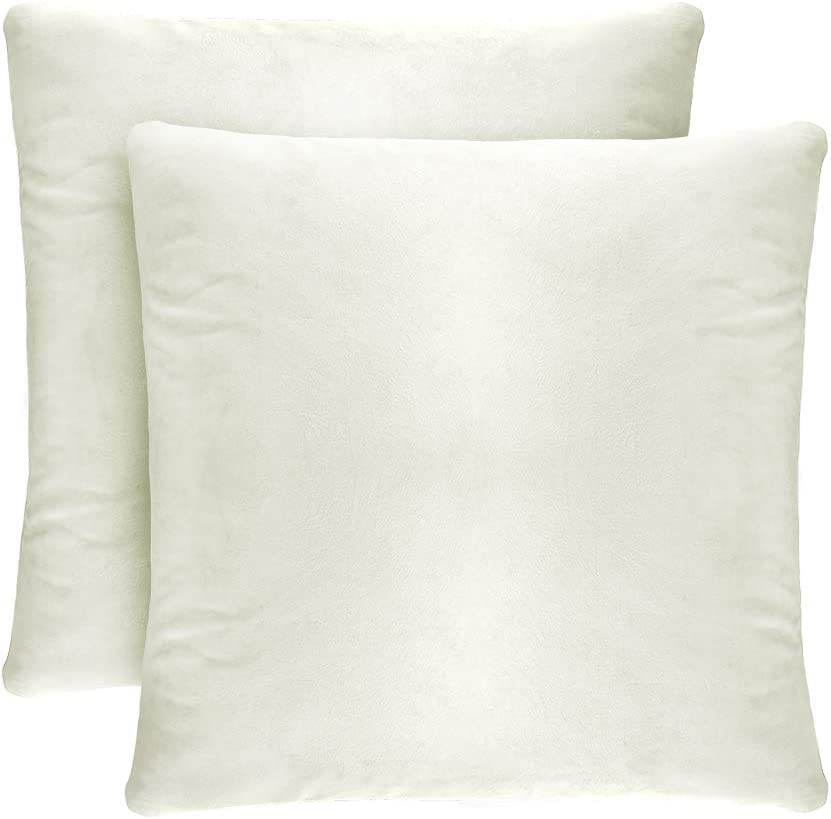 iCOVER Throw Pillow Covers Pack of 2, Square Velvet Decorative Cushion Cases, Soft Throw Pillow Cases for Couch Sofa Bed Bench Car,16"x16",Beige