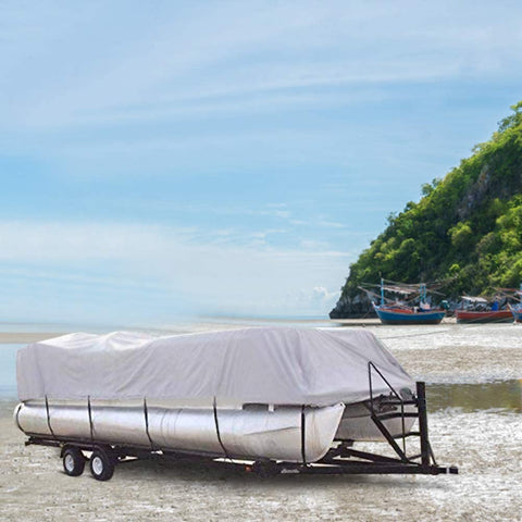 iCOVER Trailerable Pontoon Boat Cover, Fits 17 to 28ft Long & Beam Width up to 102in Pontoon Boat with Storage Bag