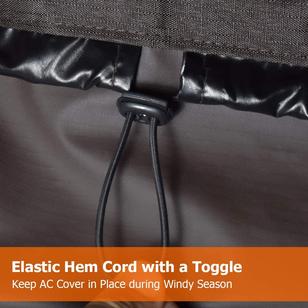 iCOVER Air Conditioner Cover for Outside Units 34 x 34 x 30 inches Heavy Duty Premium 600D Water Proof Ripstop Fabric - Outdoor Square AC Covers