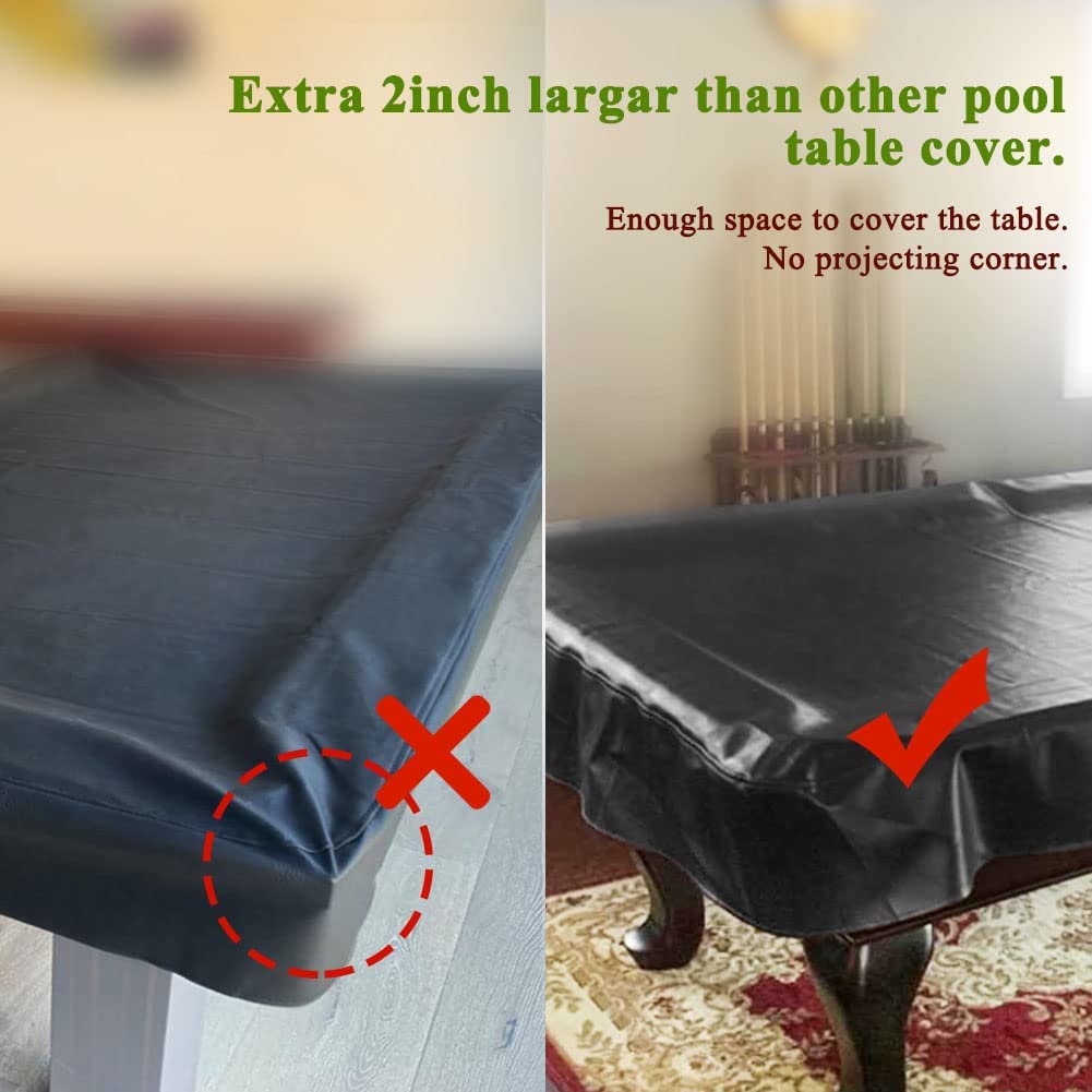 iCOVER Pool Table Cover Outdoor Heavy Duty Leatherette Waterproof Billiard Table Covers 7ft 8ft 9ft