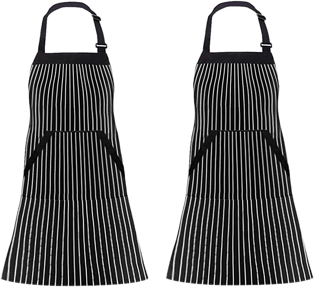 i COVER 2 Pack Bib Apron - Classic Chalk Stripe Apron