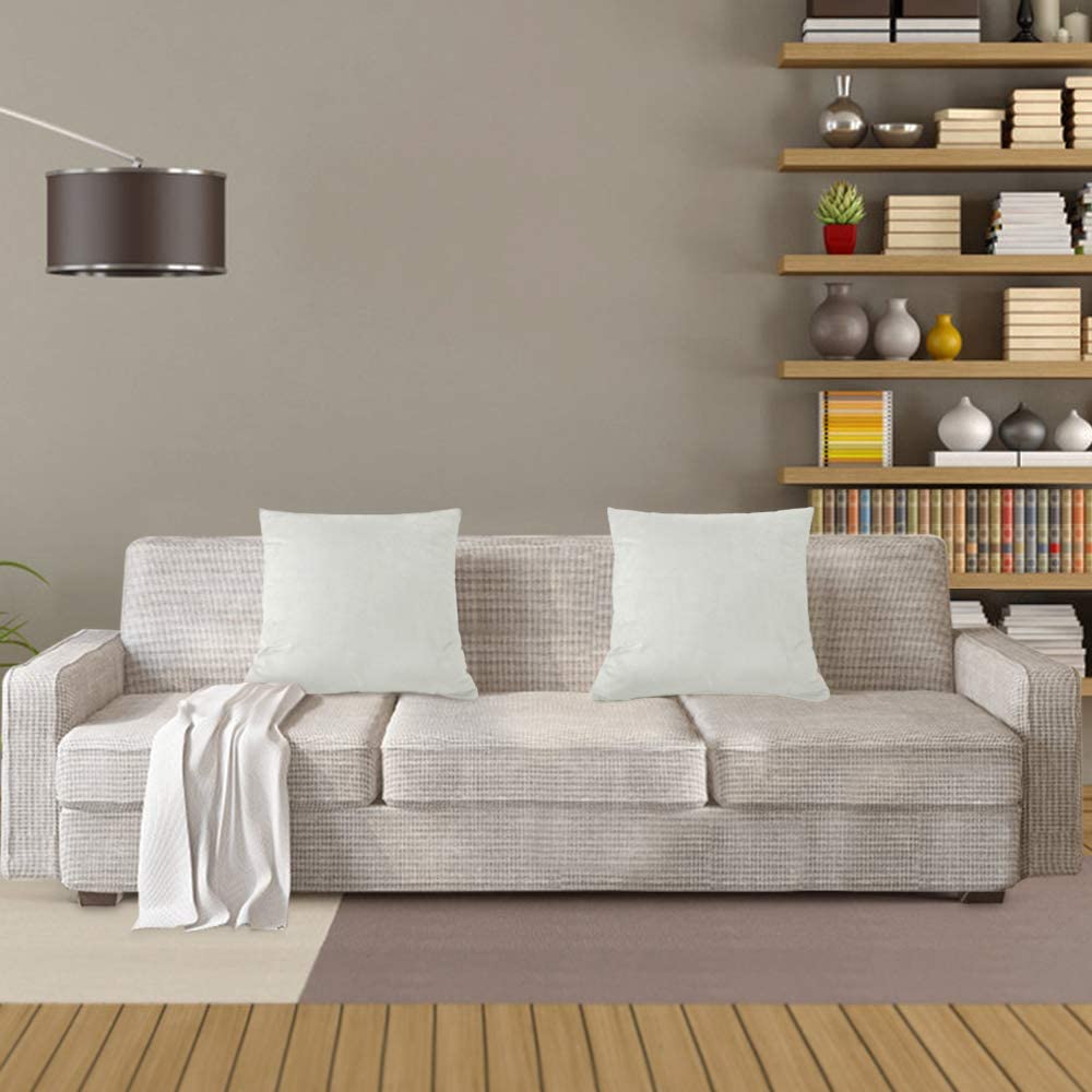 iCOVER Throw Pillow Covers Pack of 2, Square Velvet Decorative Cushion Cases, Soft Throw Pillow Cases for Couch Sofa Bed Bench Car,16"x16",Beige