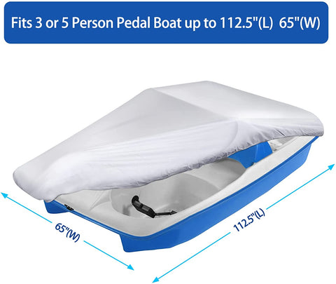 iCOVER Pedal Boat Cover, Fits 3 or 5 Person Paddle Boat Water Proof Heavy Duty Boat Cover, Grey
