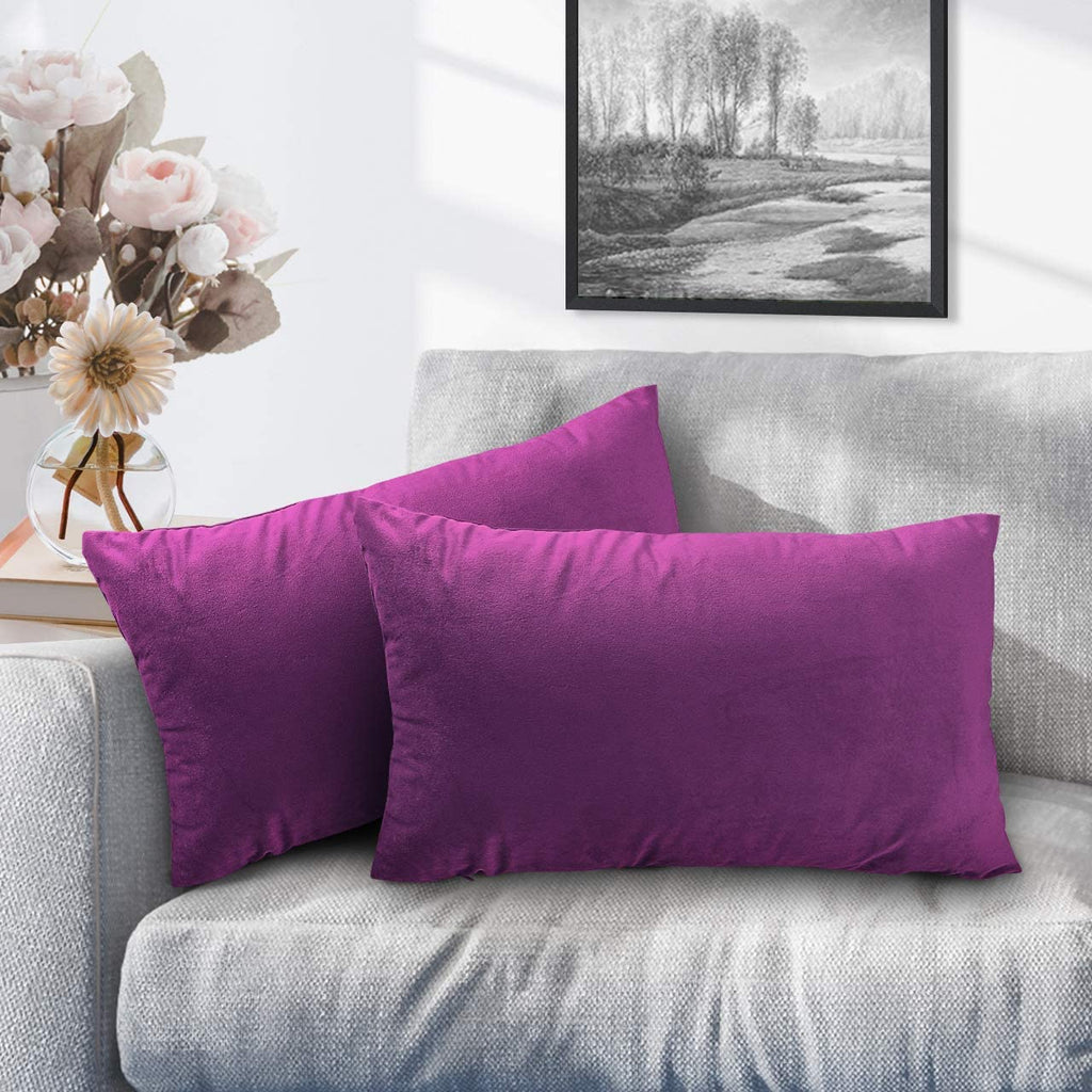 iCOVER Throw Pillow Covers Pack of 2, Square Velvet Decorative Cushion Cases, Soft Throw Pillow Cases for Couch Sofa Bed Bench Car,16"x16",Beige