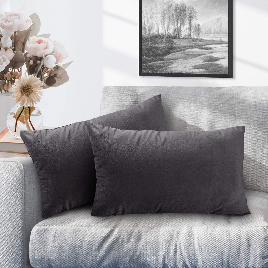 iCOVER Throw Pillow Covers Pack of 2, Square Velvet Decorative Cushion Cases, Soft Throw Pillow Cases for Couch Sofa Bed Bench Car,16"x16",Beige