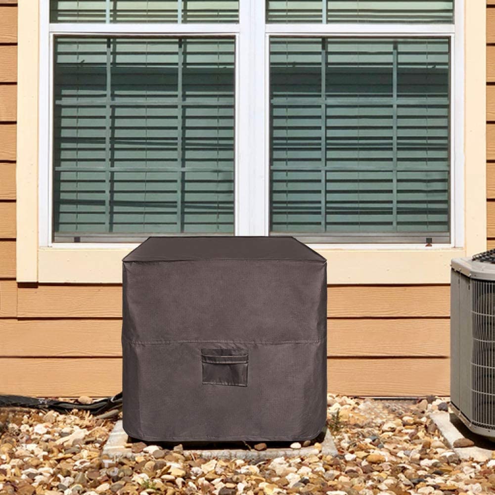 iCOVER Air Conditioner Cover for Outside Units 34 x 34 x 30 inches Heavy Duty Premium 600D Water Proof Ripstop Fabric - Outdoor Square AC Covers