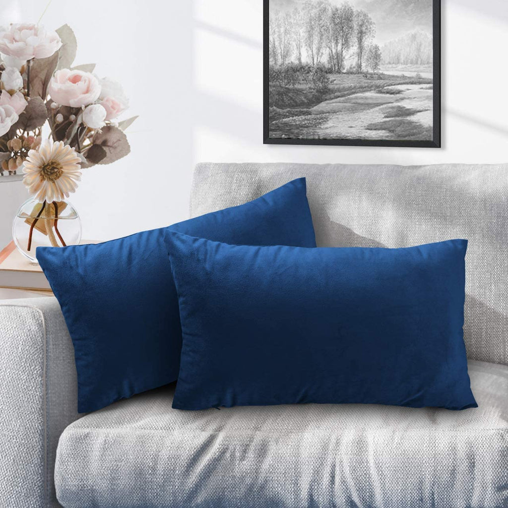 iCOVER Throw Pillow Covers Pack of 2, Square Velvet Decorative Cushion Cases, Soft Throw Pillow Cases for Couch Sofa Bed Bench Car,16"x16",Beige