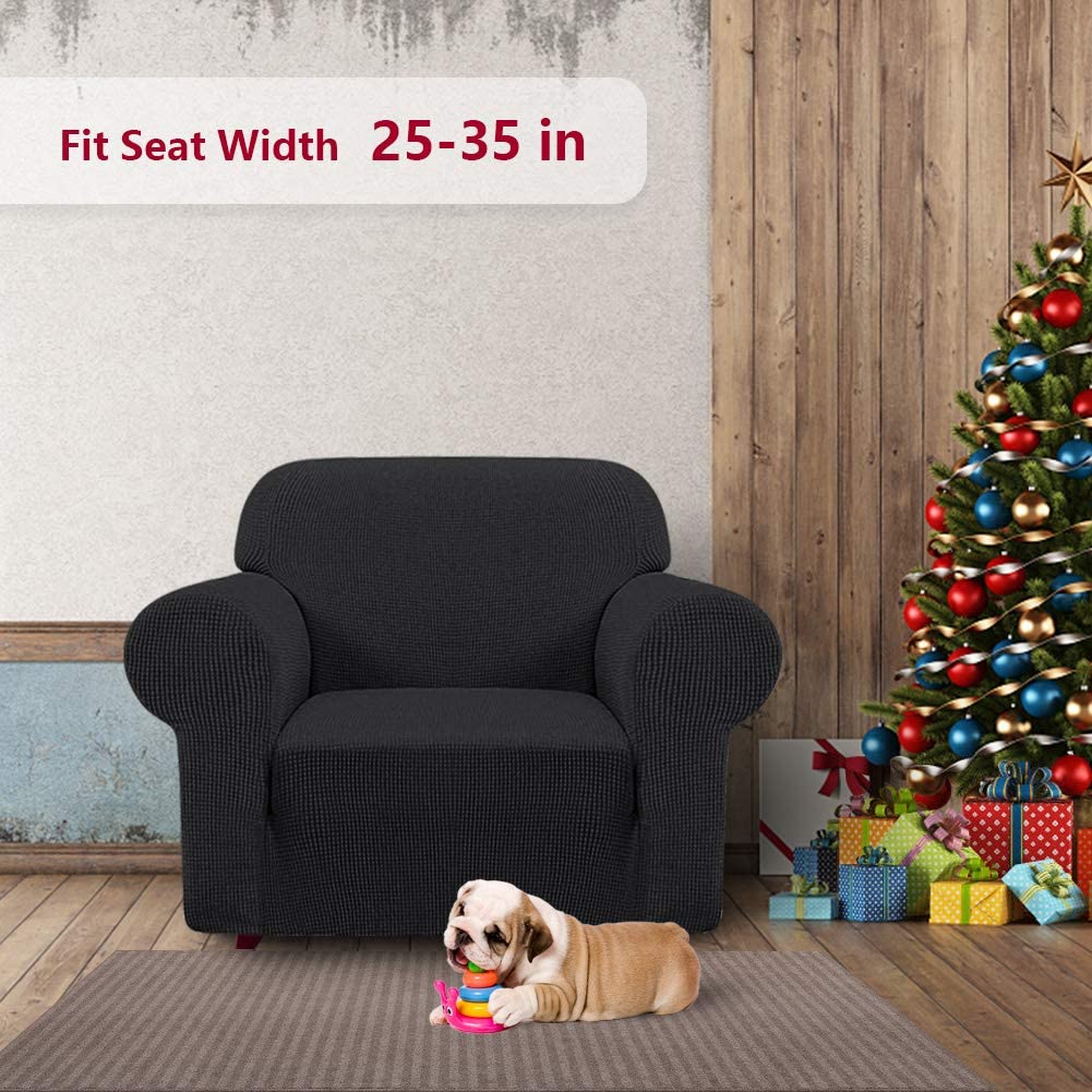 iCOVER Armchair Sofa Slipcover, One Piece High Stretch Couch Cover, Machine Washable Spandex Jacquard Fabric