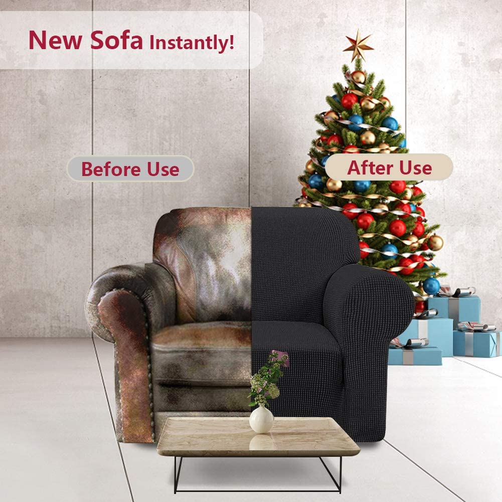 iCOVER Armchair Sofa Slipcover, One Piece High Stretch Couch Cover, Machine Washable Spandex Jacquard Fabric