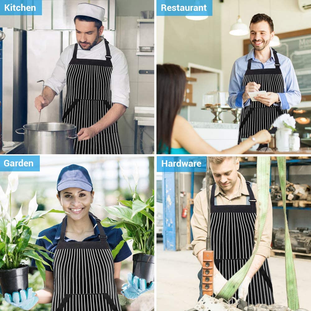 i COVER 2 Pack Bib Apron - Classic Chalk Stripe Apron