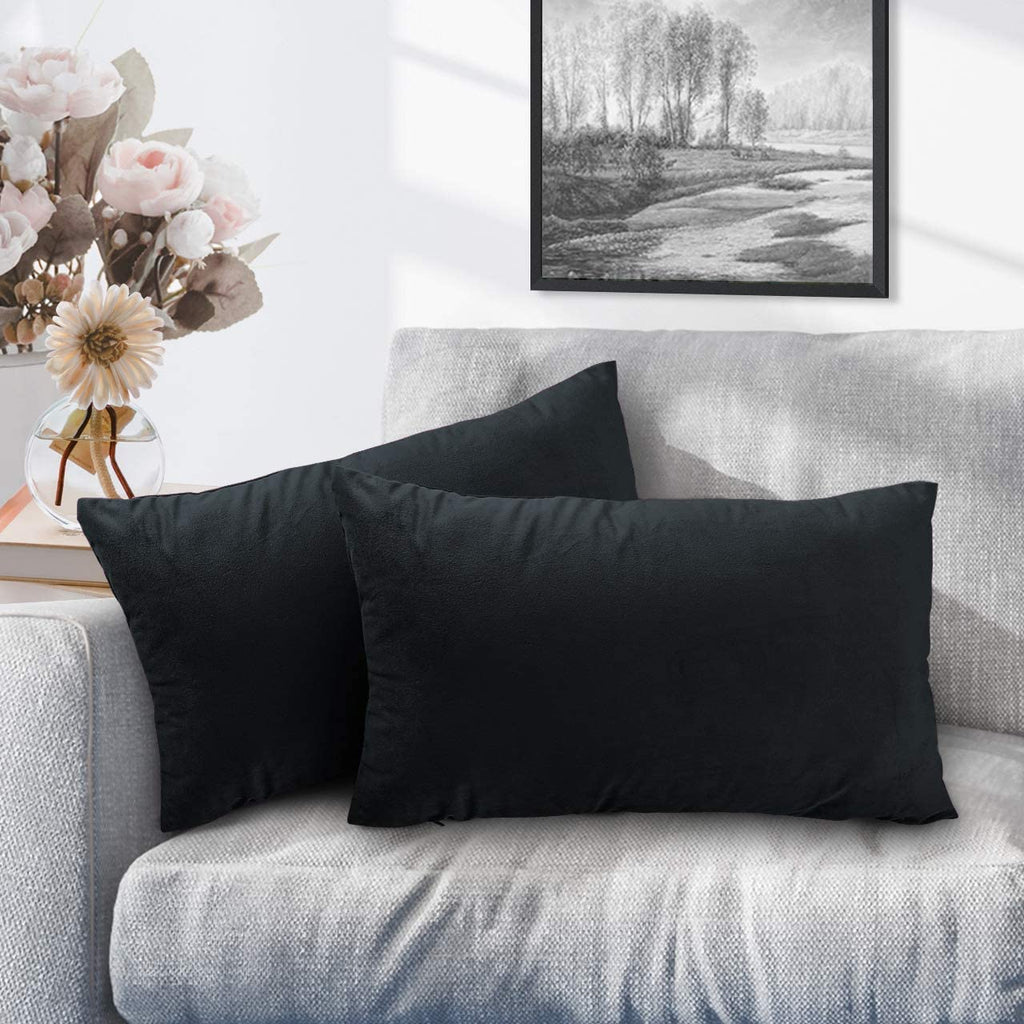 iCOVER Throw Pillow Covers Pack of 2, Square Velvet Decorative Cushion Cases, Soft Throw Pillow Cases for Couch Sofa Bed Bench Car,16"x16",Beige