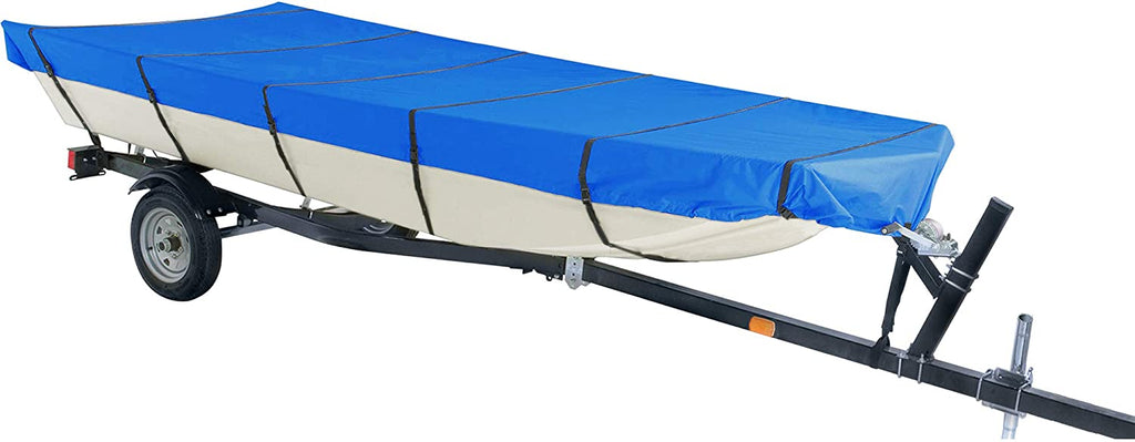 iCOVER 18ft Jon Boat Cover - Water Proof Heavy Duty Trailerable Jon Boat Cover,Fits Jon Boat 18ft Long and Beam Width up to 75in, Blue Color, JB6202D