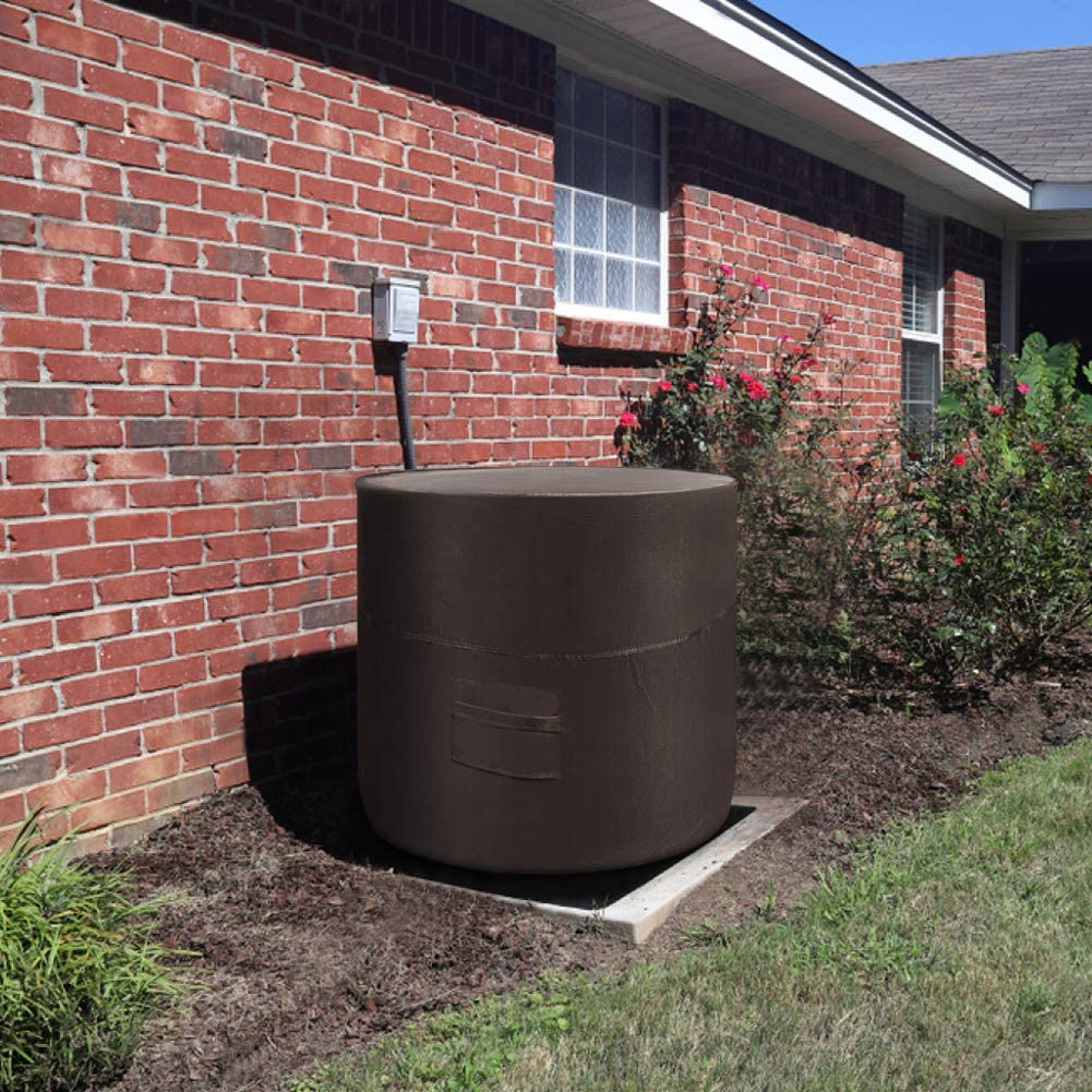 iCOVER Air Conditioner Cover for Outside Units 34 x 30 inches Heavy Duty Premium 600D Water Proof Ripstop Fabric - Outdoor Round AC Covers