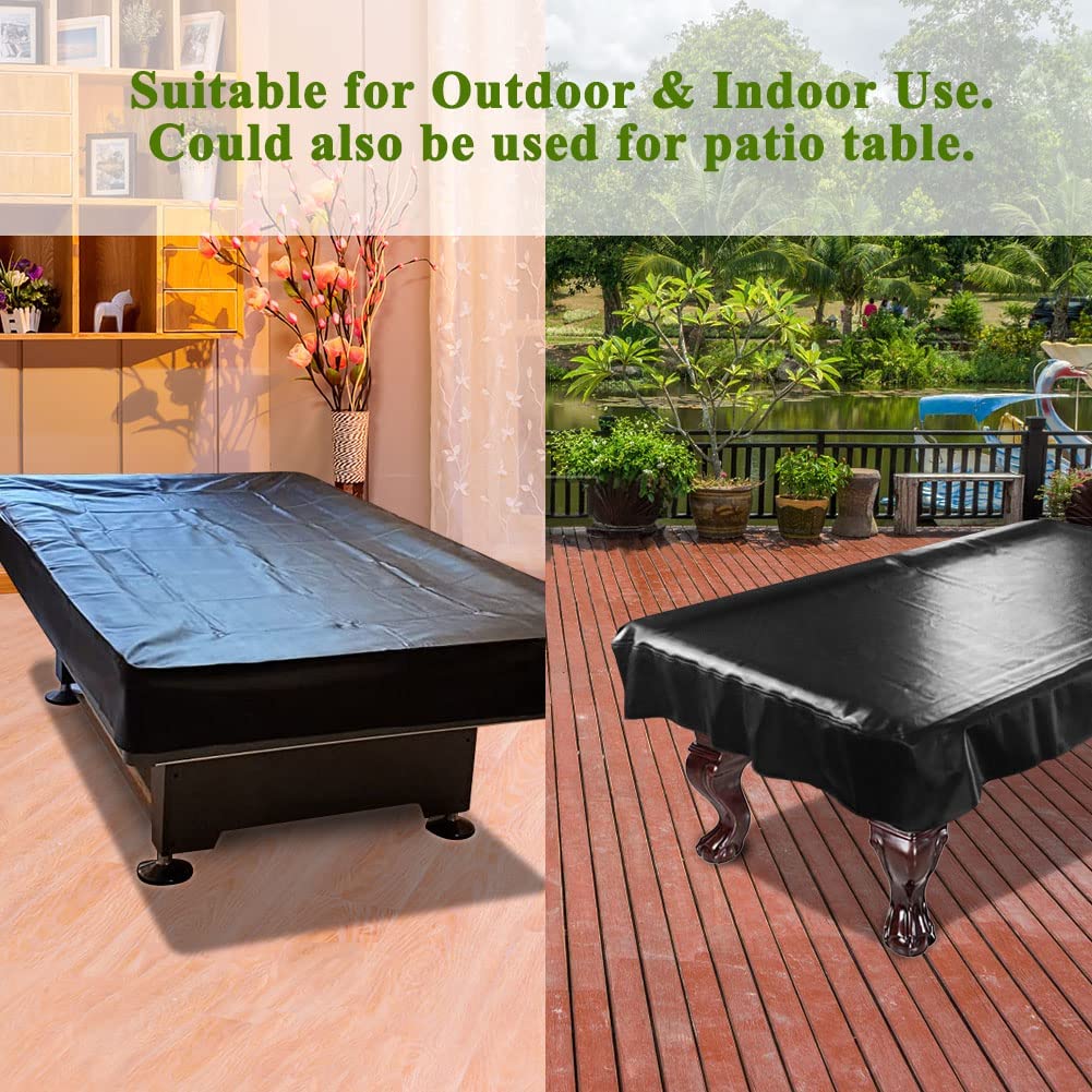 iCOVER Pool Table Cover Outdoor Heavy Duty Leatherette Waterproof Billiard Table Covers 7ft 8ft 9ft