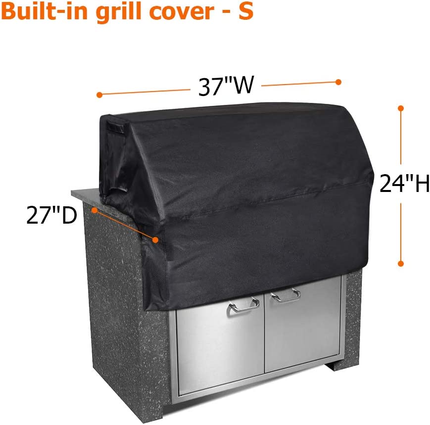 iCOVER Built-in Grill Cover Heavy Duty 600D Waterproof BBQ Built in Cover for DCS/Beefeater/Bull/Blaze/Coyote Grill -32 inch to 57 inch