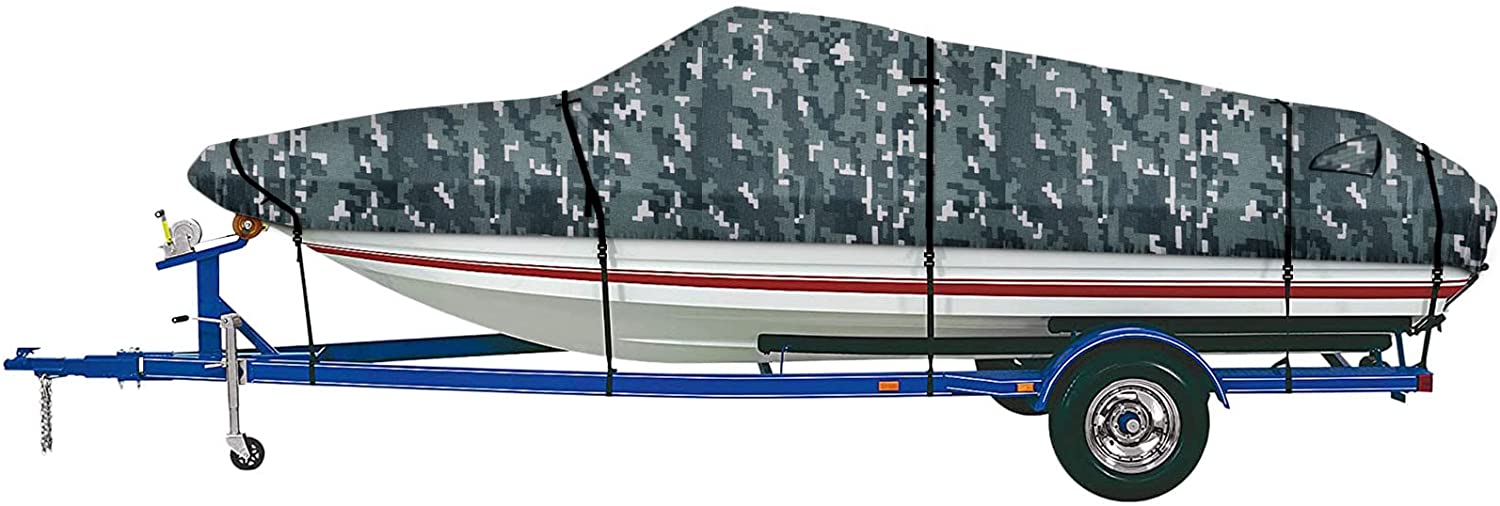 iCOVER Trailerable Boat Cover, Heavy Duty Waterproof UV Resistant
