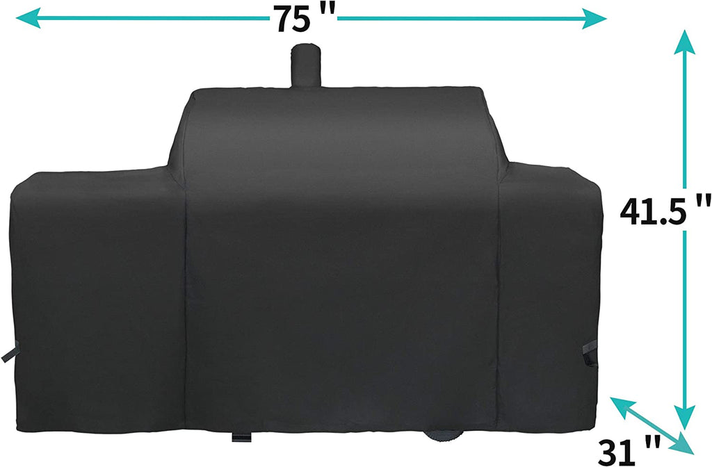 i COVER Grill Cover for Oklahoma Joe's Longhorn Combo Charcoal Gas Smoker & Grill Cover Heavy Duty Waterproof Patio Outdoor Canvas Barbeque BBQ Grill Smoker Cover