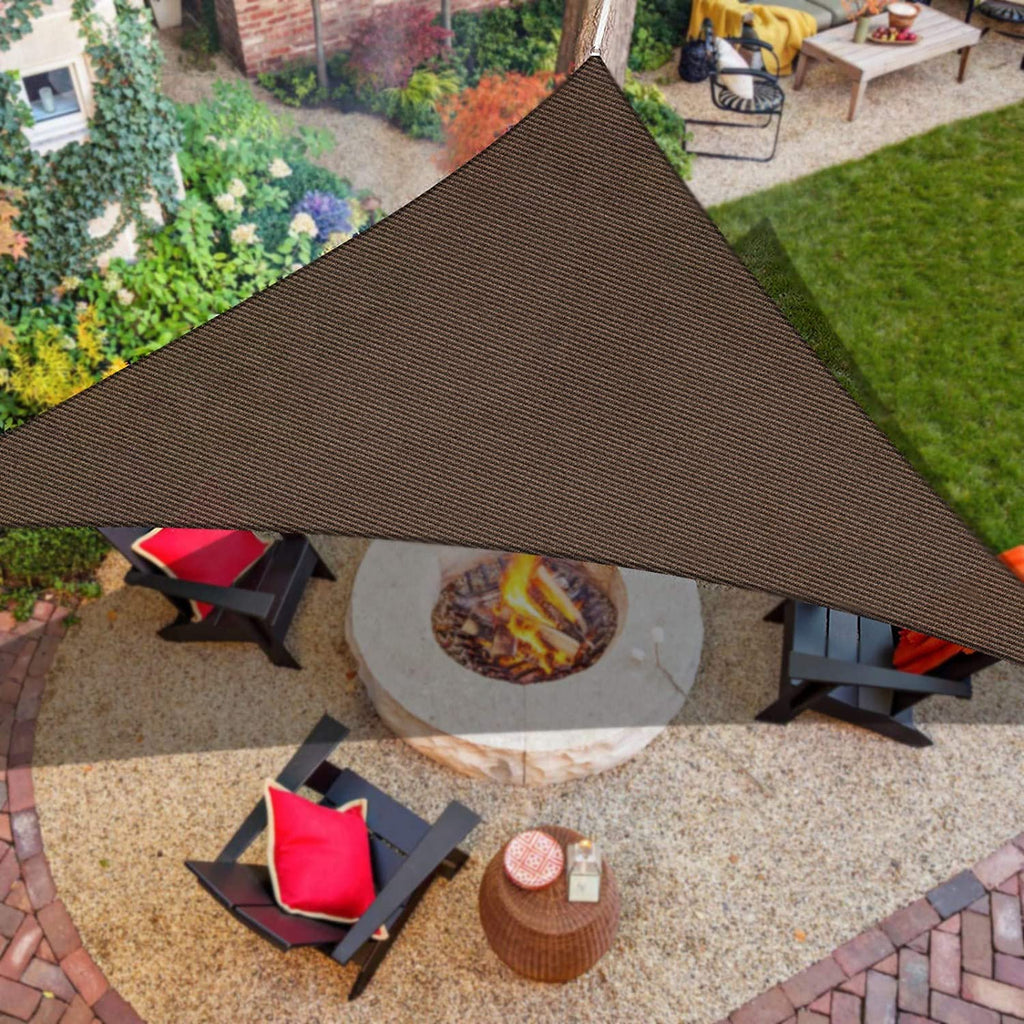 iCOVER Sun Shade Sail Canopy, Triangular 185GSM Fabric Permeable Pergolas Top Cover, for Outdoor Patio Lawn Garden Backyard Awning,
