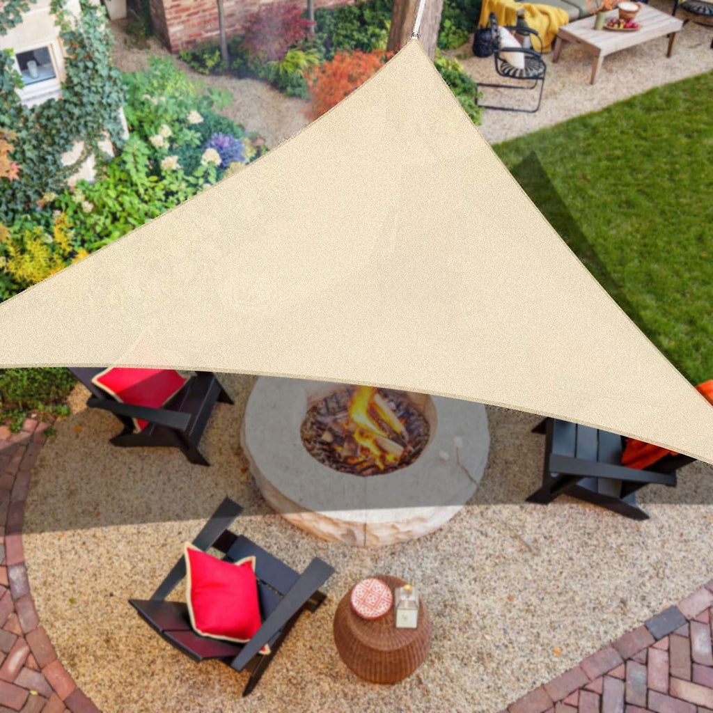 iCOVER Sun Shade Sail Canopy, Triangular 185GSM Fabric Permeable Pergolas Top Cover, for Outdoor Patio Lawn Garden Backyard Awning,