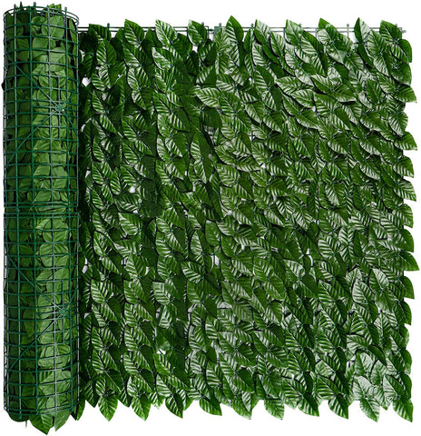 iCover Artificial Ivy Privacy Fence Screen, 59x98in Strengthened Joint Prevent Leaves Falling Off, Faux Hedge Panels Greenery Vines, Decorative Fence for Outdoor, Garden